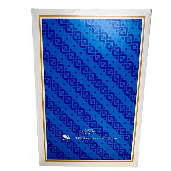 Vintage Current Christmas Just-a-Note Set of 7 Fold-Over Blank Notecards w/ Seal - Picture 5 of 6